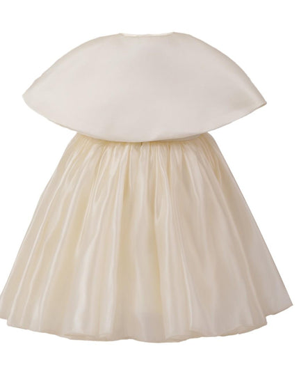 kids atelier tulleen Cream Timeless Cape-Overlay Gown