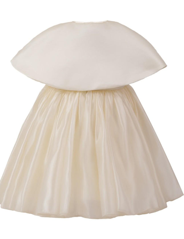 kids atelier tulleen Cream Timeless Cape-Overlay Gown