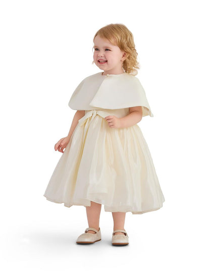kids atelier tulleen Cream Timeless Cape-Overlay Gown