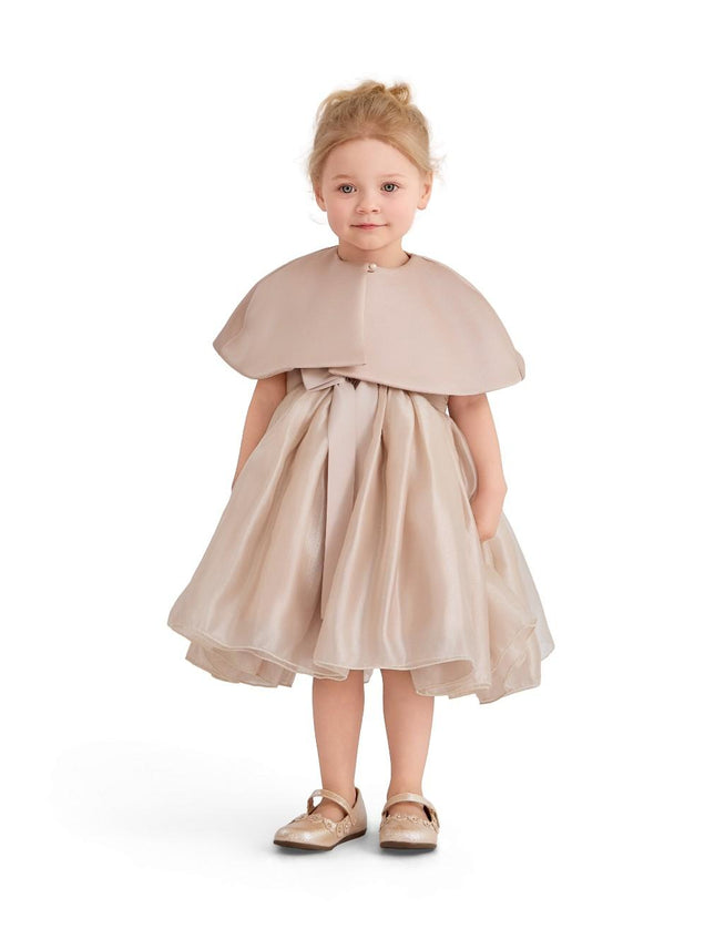 kids atelier tulleen Pink Timeless Cape-Overlay Gown