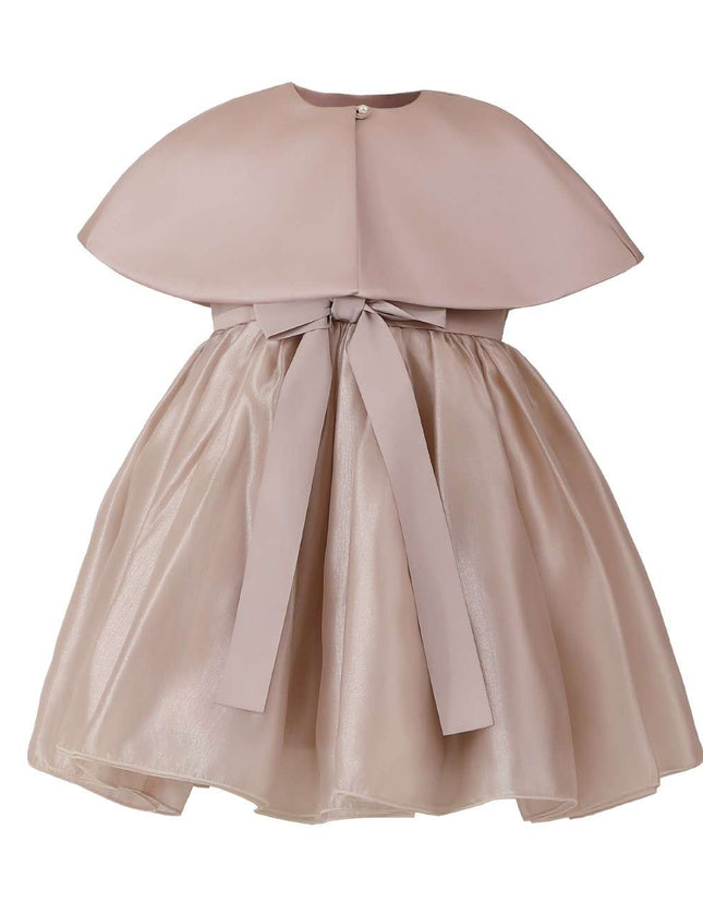 kids atelier tulleen Pink Timeless Cape-Overlay Gown