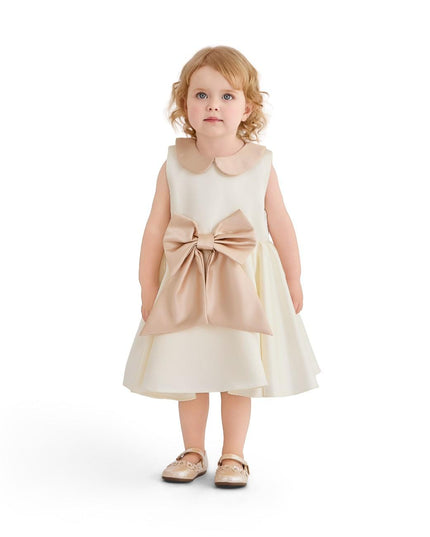 kids atelier tulleen Cream Petal Bow Gown