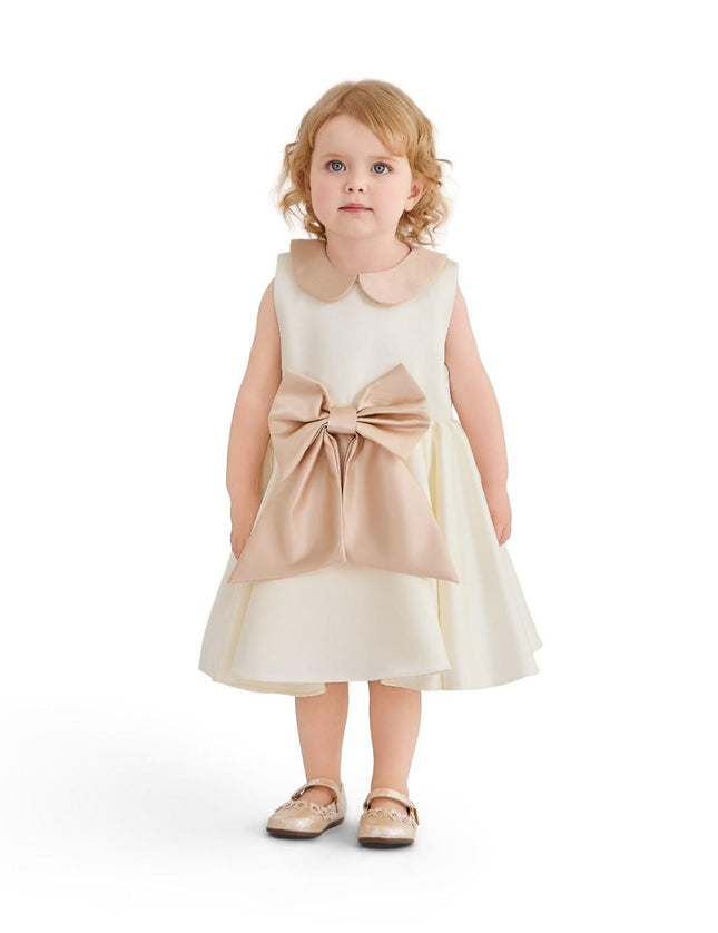 kids atelier tulleen Cream Petal Bow Gown