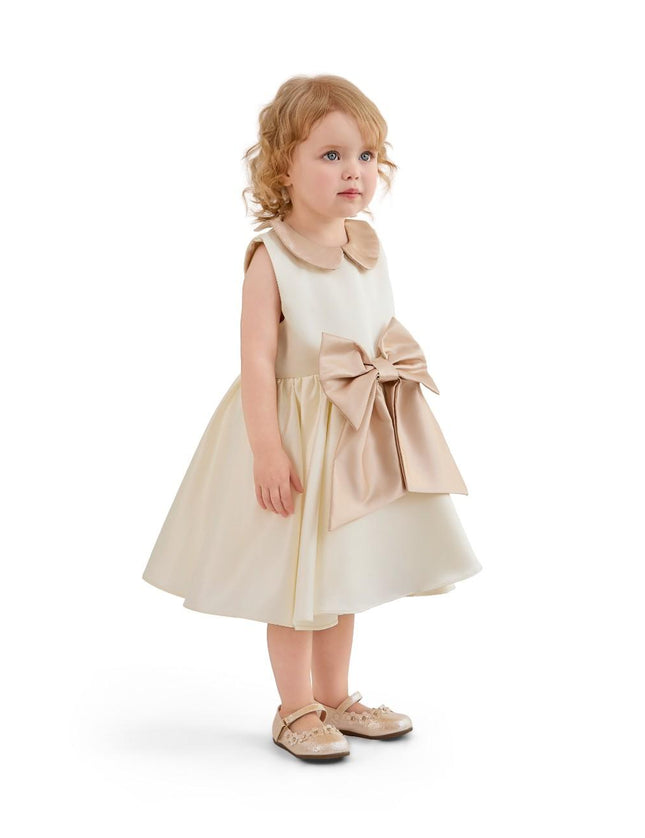 kids atelier tulleen Cream Petal Bow Gown