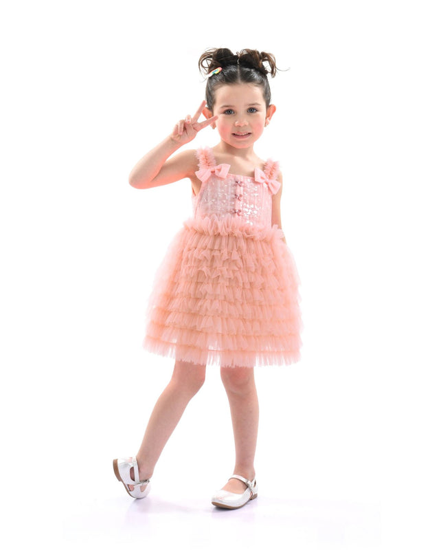 kidsatelier-tulleen-BT5258-Pink-bow-tiered-tulle-dress