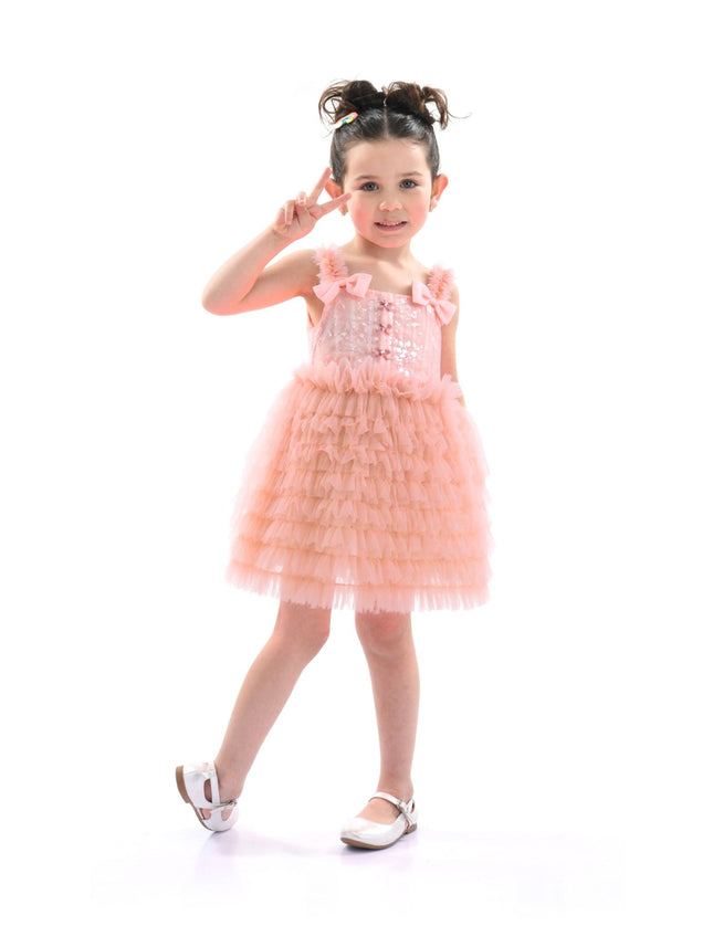 kidsatelier-tulleen-BT5258-Pink-bow-tiered-tulle-dress