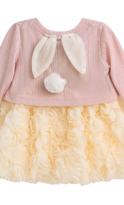 kidsatelier-tulleen-Pink-Rose-Rabbit-Cardigan-Dress