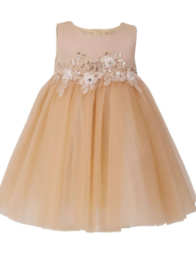 kids atelier tulleen Champagne Ribbon Bloom Gown