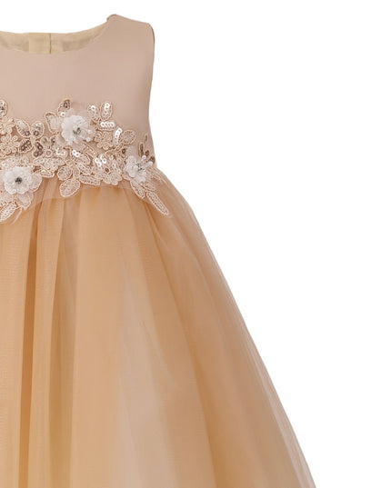 kids atelier tulleen Champagne Ribbon Bloom Gown