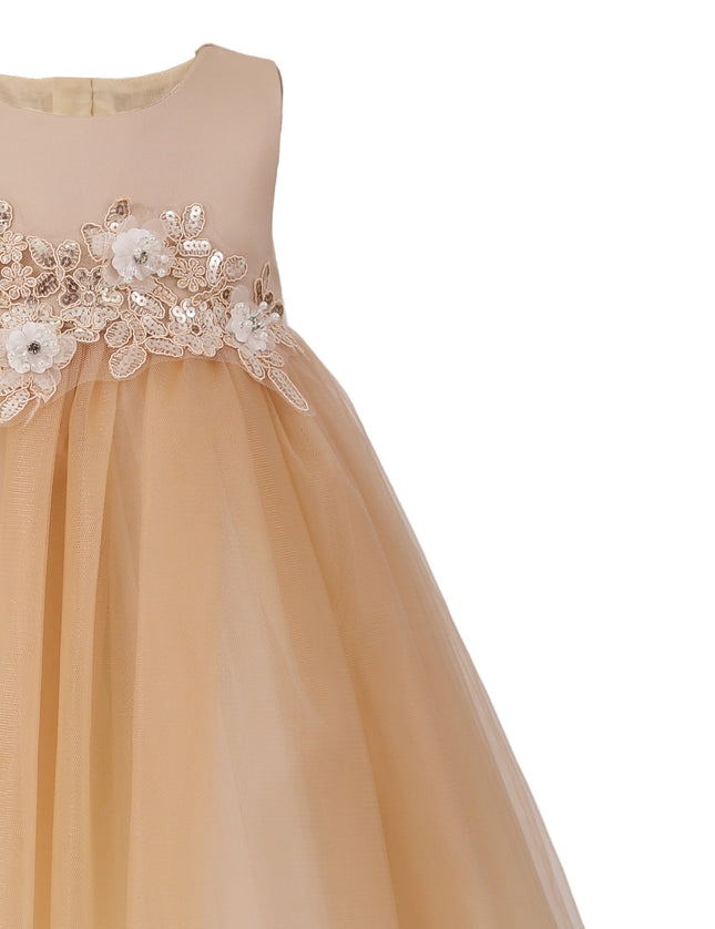 kids atelier tulleen Champagne Ribbon Bloom Gown