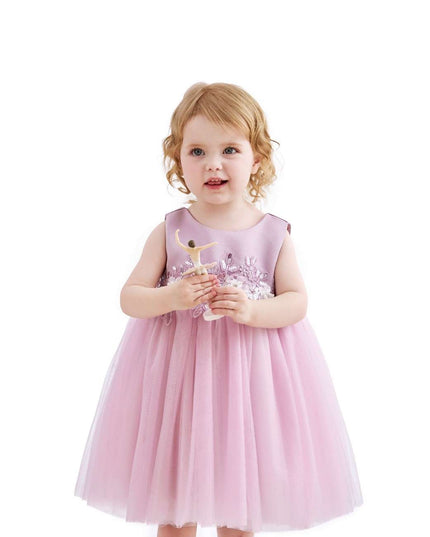 kids atelier tulleen Purple Ribbon Bloom Gown
