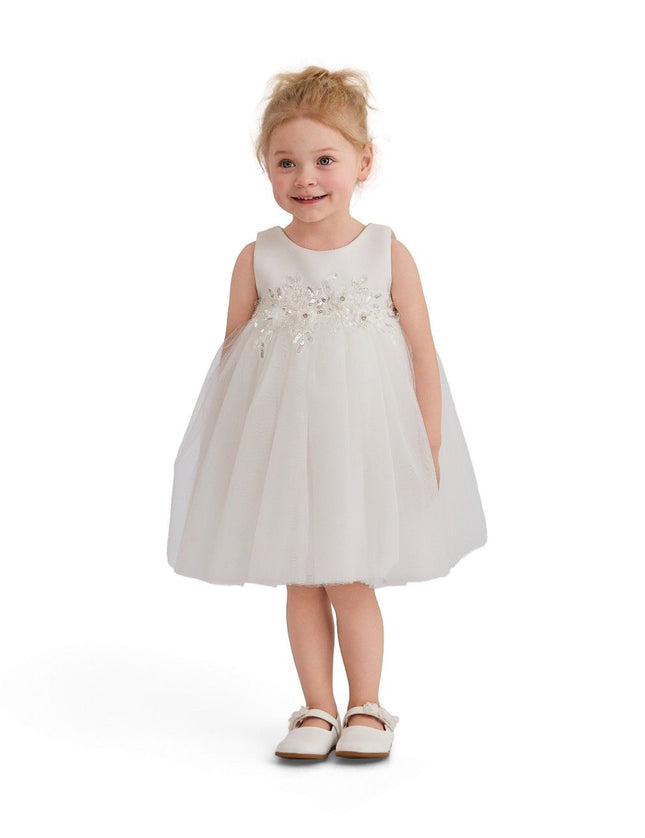 kids atelier tulleen White Ribbon Bloom Gown