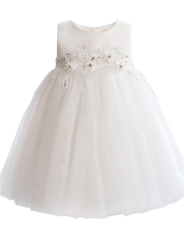 kids atelier tulleen White Ribbon Bloom Gown