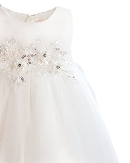 kids atelier tulleen White Ribbon Bloom Gown