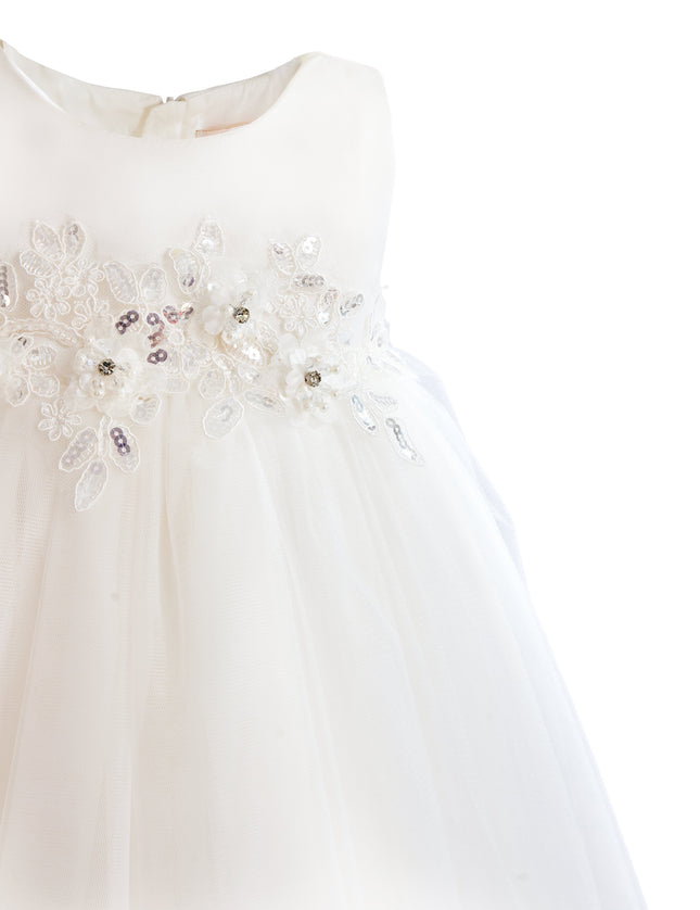 kids atelier tulleen White Ribbon Bloom Gown