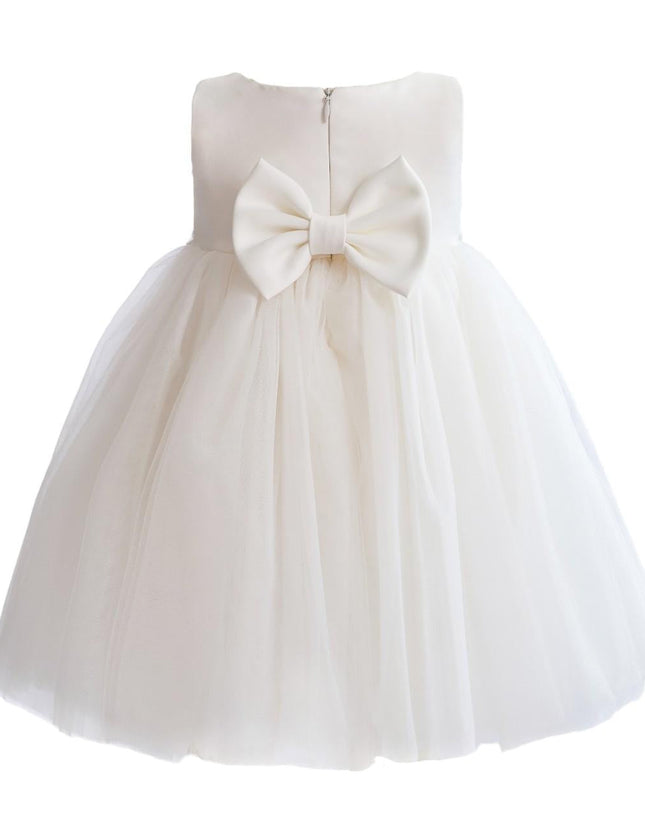 kids atelier tulleen White Ribbon Bloom Gown