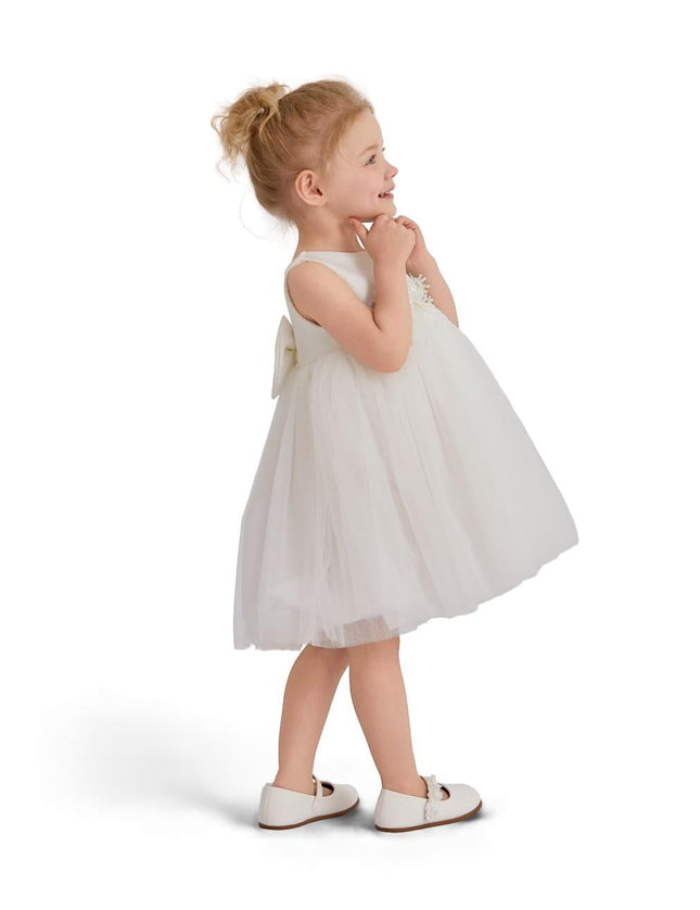 kids atelier tulleen White Ribbon Bloom Gown
