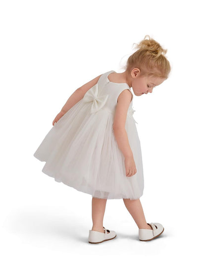 kids atelier tulleen White Ribbon Bloom Gown