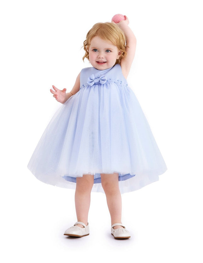 kids atelier tulleen Blue Lace Petal Gown