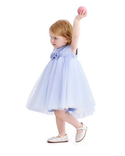 kids atelier tulleen Blue Lace Petal Gown
