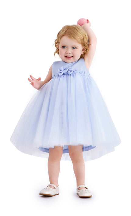 kids atelier tulleen Blue Oravelle Lace Petal Gown