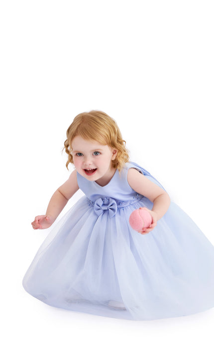 kids atelier tulleen Blue Oravelle Lace Petal Gown