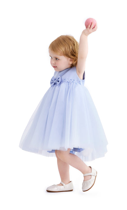 kids atelier tulleen Blue Oravelle Lace Petal Gown