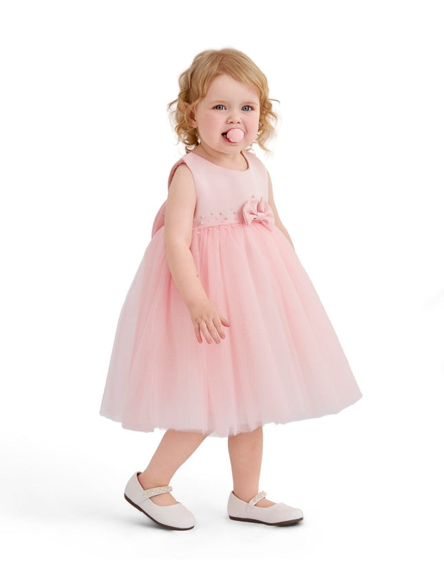 kids atelier tulleen Pink Lace Petal Gown