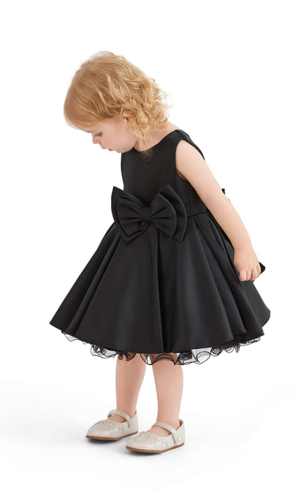 kids atelier tulleen Black Bow Waist Dress