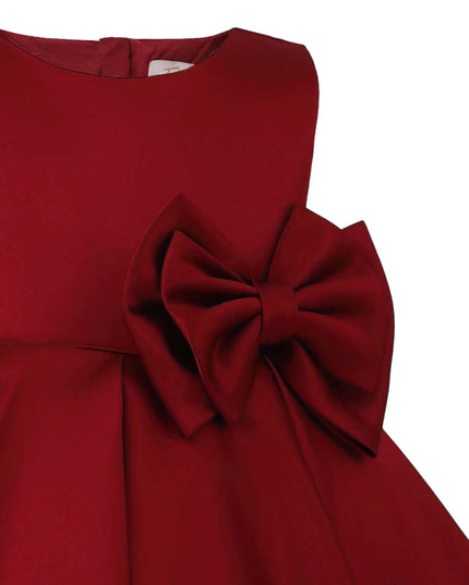 kids atelier tulleen Burgundy Bow Waist Dress