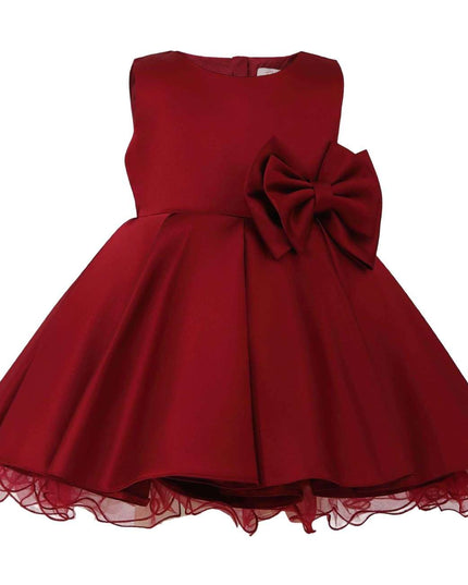 kids atelier tulleen Burgundy Bow Waist Dress