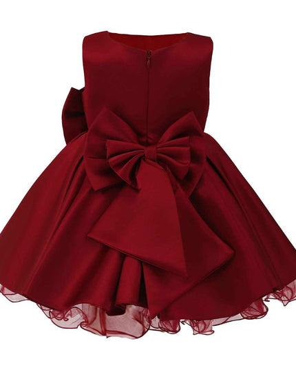 kids atelier tulleen Burgundy Bow Waist Dress