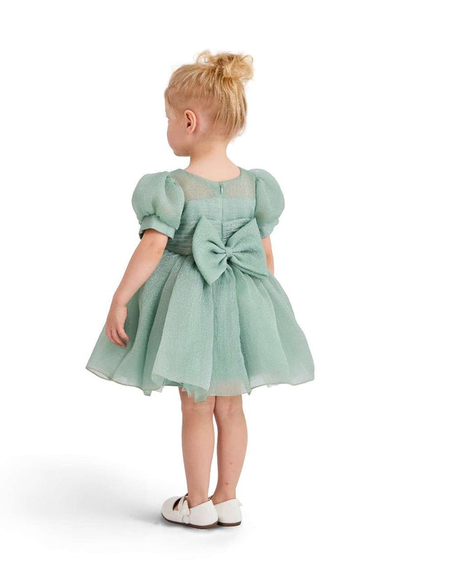 kids atelier tulleen Light Green Puff-Sleeve Party Dress