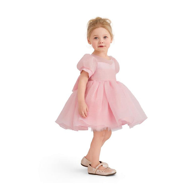 kids atelier tulleen Pink Puff-Sleeve Party Dress