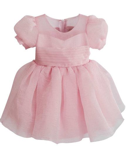 kids atelier tulleen Pink Puff-Sleeve Party Dress