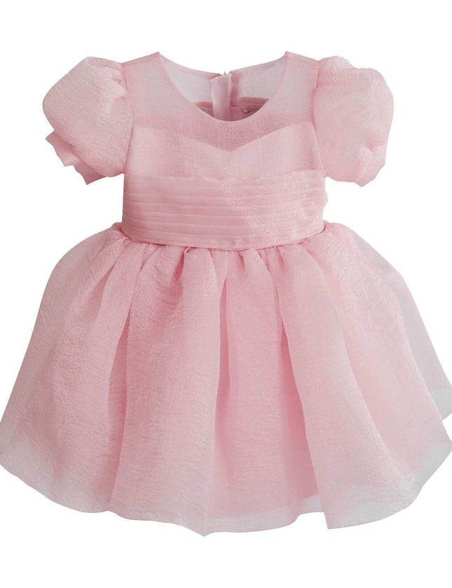 kids atelier tulleen Pink Puff-Sleeve Party Dress