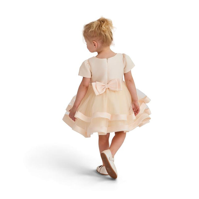 kids atelier tulleen Champagne Satin Bow Dress