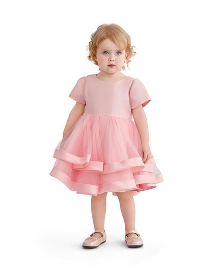 kids atelier tulleen Pink Satin Bow Dress