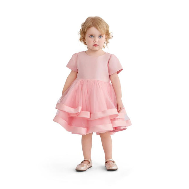 kids atelier tulleen Pink Satin Bow Dress
