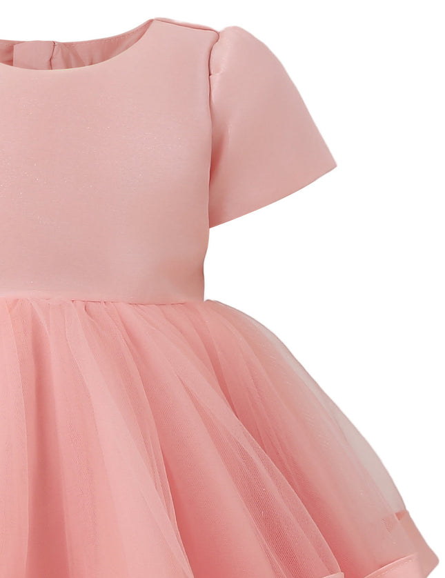 kids atelier tulleen Pink Satin Bow Dress