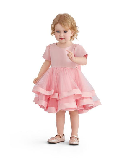 kids atelier tulleen Pink Satin Bow Dress