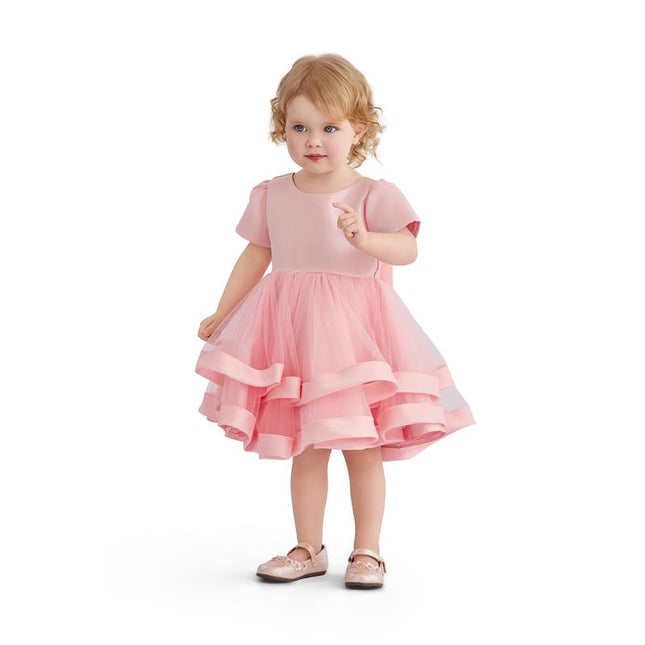 kids atelier tulleen Pink Satin Bow Dress