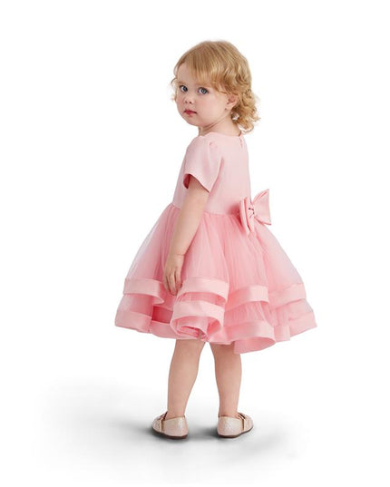 kids atelier tulleen Pink Satin Bow Dress