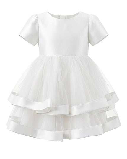 kids atelier tulleen White Satin Bow Dress