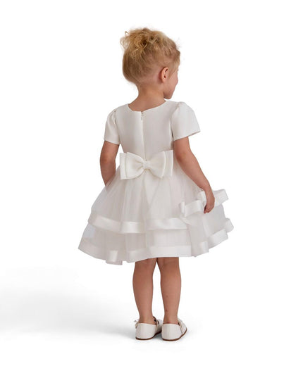 kids atelier tulleen White Satin Bow Dress