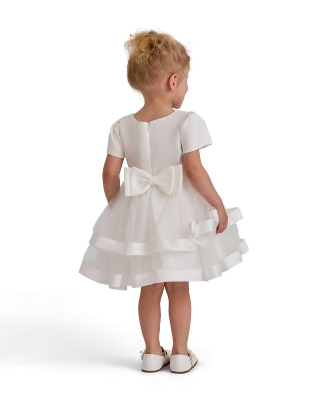 kids atelier tulleen White Satin Bow Dress