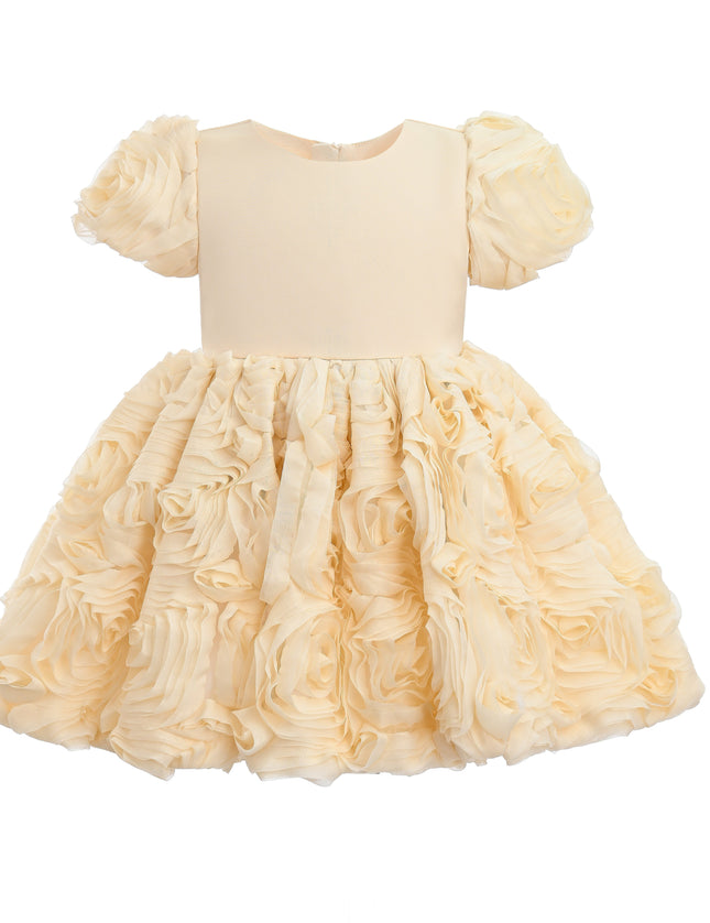 kids atelier tulleen Champagne Bow Rosette Dress