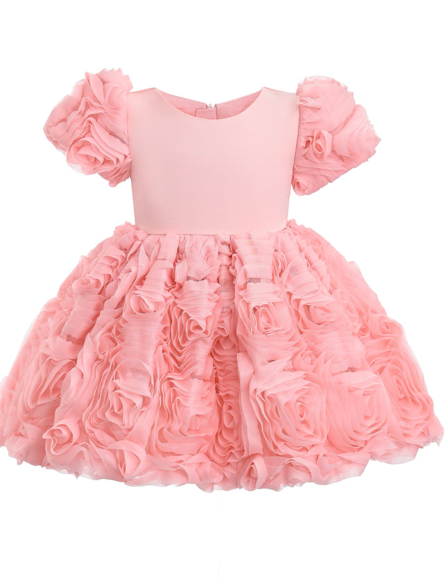 kids atelier tulleen Pink Bow Rosette Dress