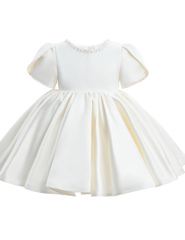 kids atelier tulleen Ivory Pearl-Accented Occasion Dress