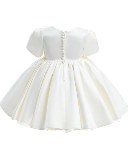 kids atelier tulleen Ivory Pearl-Accented Occasion Dress